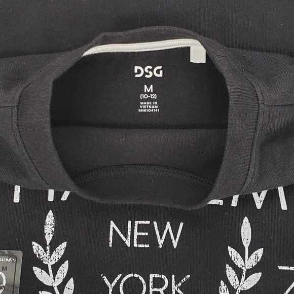 DSG Girls Size Medium Harlem Basketball Graphic Tee Boxy Pure Black 100% Cotton - Picture 7 of 8